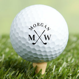 Pelotas De Golf Monograma Clásico Personalizado