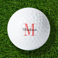 Monograma coral inicial y nombre personalizado
