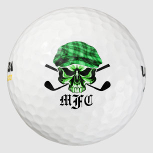 Pelotas De Golf Monograma cráneo y clubes de golf cruzados
