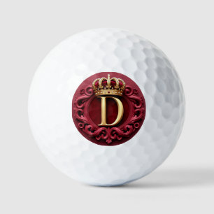 Pelotas De Golf Monograma D Grande en Terciopelo Rojo