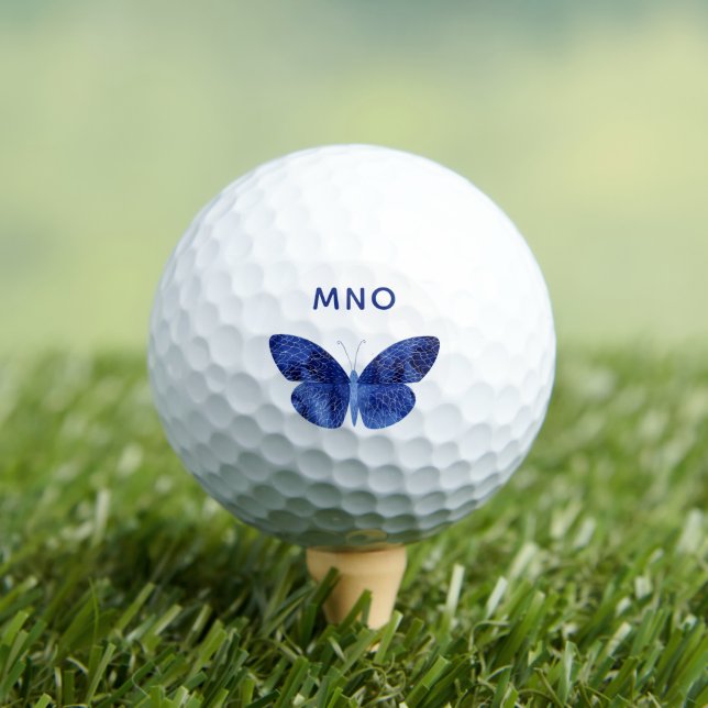 Pelotas De Golf Monograma de acuarela de mariposa (Camiseta in situ)