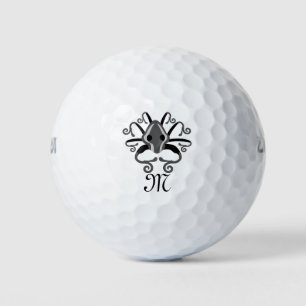 Pelotas De Golf Monograma de calamar gris