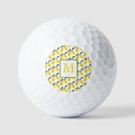 Pelotas De Golf Monograma de cítricos limón