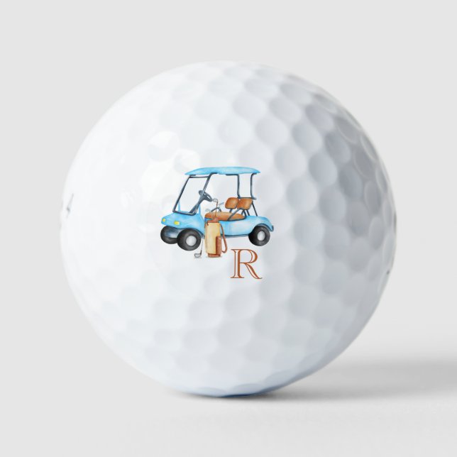 Pelotas De Golf Monograma de clubes de carrito de personalizado (Anverso)