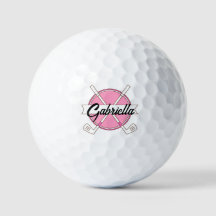 Monograma de clubes de golf personalizados rosados