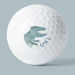 Pelotas De Golf Monograma de dinosaurio cutáneo T-Rex