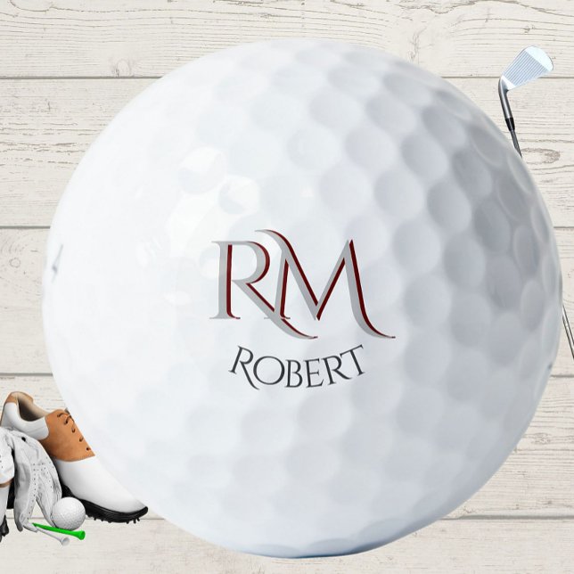 Pelotas De Golf Monograma de dos capas personalizado con nombre (Subido por el creador)