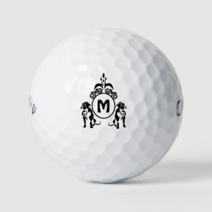 Pelotas De Golf Monograma de dos perros guardianes