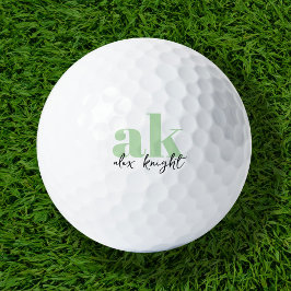 Pelotas De Golf Monograma de firma retro