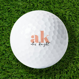Pelotas De Golf Monograma de firma retro
