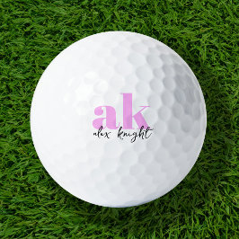 Pelotas De Golf Monograma de firma retro