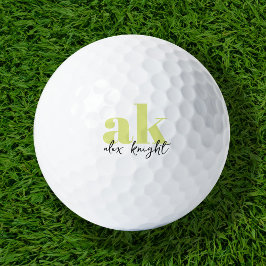 Pelotas De Golf Monograma de firma retro