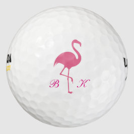 Pelotas De Golf Monograma de Flamingo Rosado