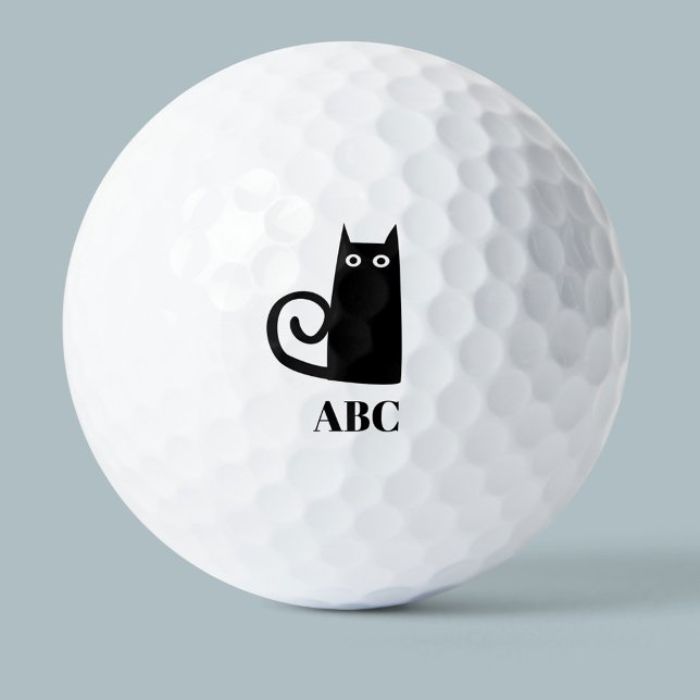 Pelotas De Golf Monograma de gato negro (Subido por el creador)