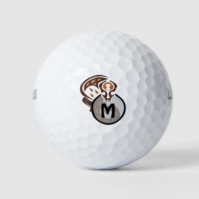 Pelotas De Golf Monograma de gatos tribales malasios (Anverso)