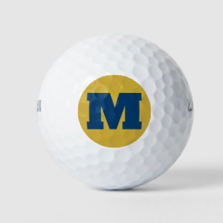 Pelotas De Golf Monograma de Golf Inicial Personalizado Azul y Dor