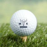 Pelotas De Golf Monograma de Groomsmen Personalizado de Cowboy Occ<br><div class="desc">Regalos personalizados para los padrinos con tema de vaquero del oeste. Decorada con gorra de vaquero con letra occidental vintage. El texto y el color de fondo son editables utilizando la herramienta de diseño para que se ajuste a su ocasión. Obtén este regalo de personalizar para boda, despedida de soltero,...</div>