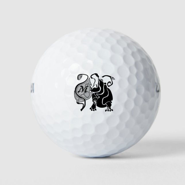 Pelotas De Golf Monograma de Hippo enojado (Anverso)