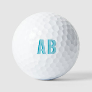 Pelotas De Golf Monograma de huevo de petirrojo apilado en azul en