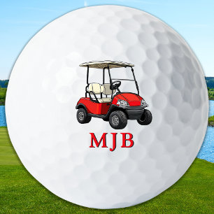 Pelotas De Golf Monograma de iniciales personalizadas de carrito r
