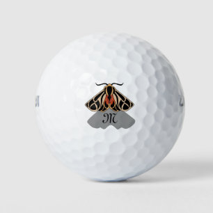 Pelotas De Golf Monograma de la polilla tribal del tigre