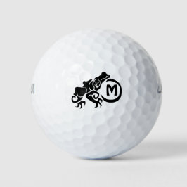 Pelotas De Golf Monograma de la rana tribal Wick