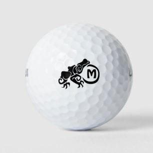 Pelotas De Golf Monograma de la rana tribal Wick