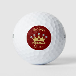 Pelotas De Golf Monograma de la reina Glam Glitz Gold