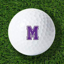 Pelotas De Golf Monograma de la variación púrpura