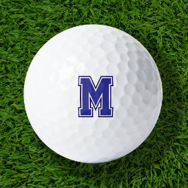 Pelotas De Golf Monograma de la Varsidad Azul