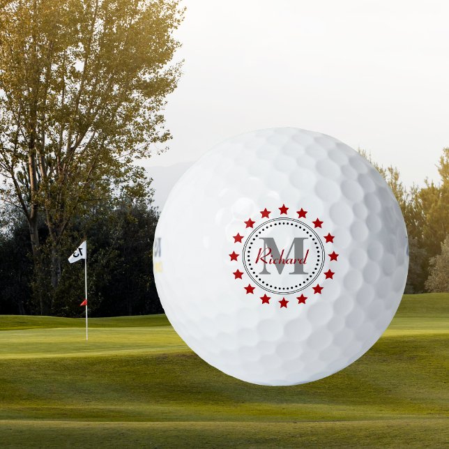 Pelotas De Golf Monograma de las Estrellas Rojas (Subido por el creador)