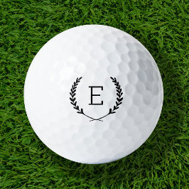 Pelotas De Golf Monograma de Laurel Escudo
