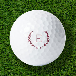 Pelotas De Golf Monograma de Laurel Escudo