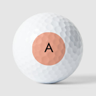 Pelotas De Golf Monograma de letra personalizada melocotón