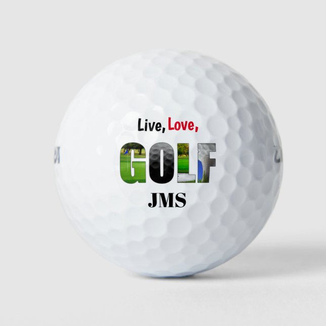 Pelotas De Golf Monograma de Live Love Golf (Anverso)