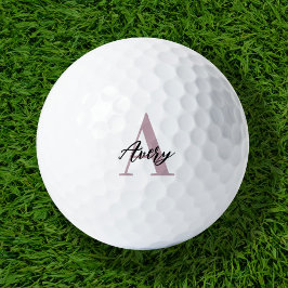 Pelotas De Golf Monograma de moda con superposición de nombres de