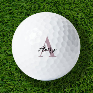Pelotas De Golf Monograma de moda con superposición de nombres de