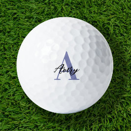 Pelotas De Golf Monograma de moda con superposición de nombres de