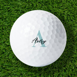 Pelotas De Golf Monograma de moda con superposición de nombres de