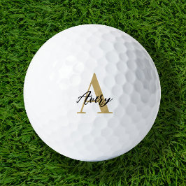 Pelotas De Golf Monograma de moda con superposición de nombres de