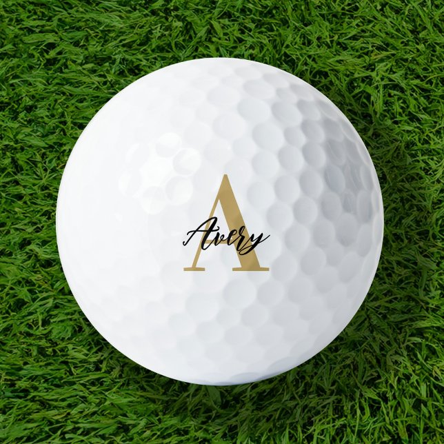 Pelotas De Golf Monograma de moda con superposición de nombres de  (Subido por el creador)
