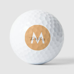 Pelotas De Golf Monograma de naranja moderno Minimalista neutro