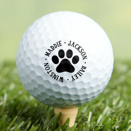 Pelotas De Golf Monograma de nombre de mascota personalizado