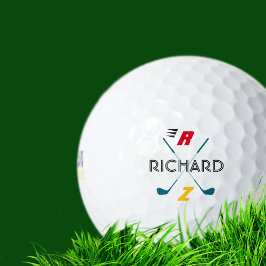 Pelotas De Golf Monograma de nombre personalizado de estilo