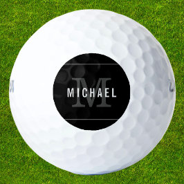 Pelotas De Golf Monograma de nombre personalizado elegante persona