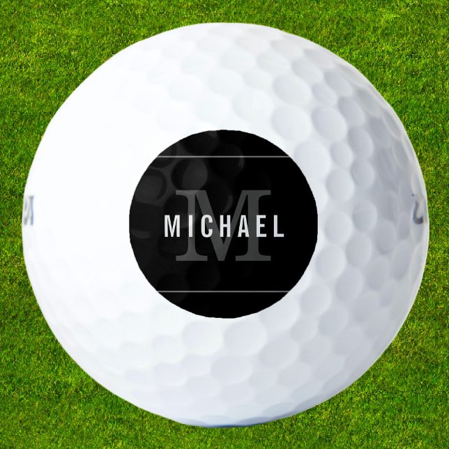 Pelotas De Golf Monograma de nombre personalizado elegante persona (Subido por el creador)
