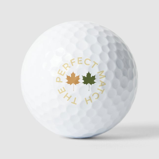 Pelotas De Golf Monograma de olivo otoñal rústico combinación perf (Anverso)