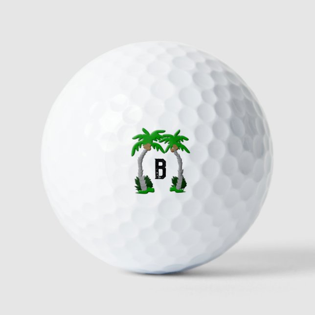 Pelotas De Golf Monograma de Palmeras  (Anverso)