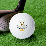 Pelotas De Golf monograma de personalizado inicial/nombre de jugad<br><div class="desc">Una bola de golf montada con el nombre de su mejor jugador de golf</div>
