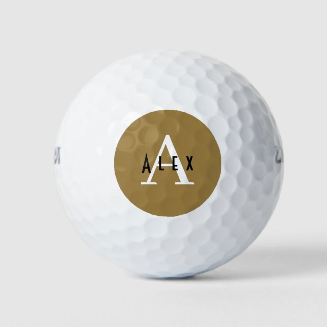 Pelotas De Golf Monograma de Personalizado moderno con niebla de b (Anverso)